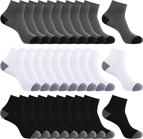 30 Pairs Ankle Socks For Men - Lightweight Mens Socks Size 9-12 Thin Casual Quarter Bulk Socks in Saudi Arabia