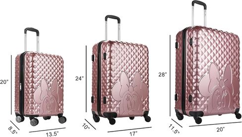 Bioworld Minnie Mouse Classic Peek-a-Boo Minnie 3-Piece Rolling Luggage Set in Saudi Arabia
