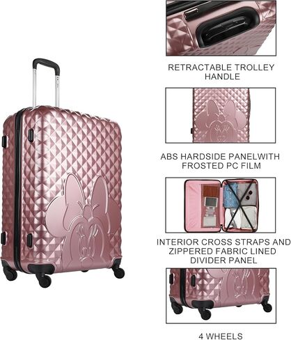 Bioworld Minnie Mouse Classic Peek-a-Boo Minnie 3-Piece Rolling Luggage Set in Saudi Arabia
