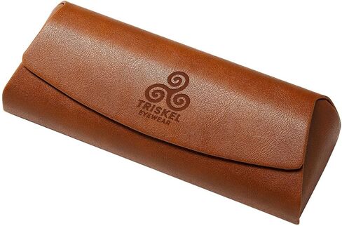 حافظة نظارة Triskel منحنية من الأعلى - حافظة نظارة من جلد البولي يوريثان الصلب مع بطانة ناعمة، خفيفة الوزن مع إغلاق مغناطيسي in Kuwait