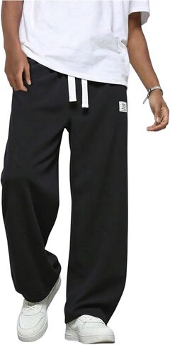 GORGLITTER Boy's Baggy Sweatpants Wide Leg Elastic Waist Jogger Track Sweat Pants with Pockets in Saudi Arabia