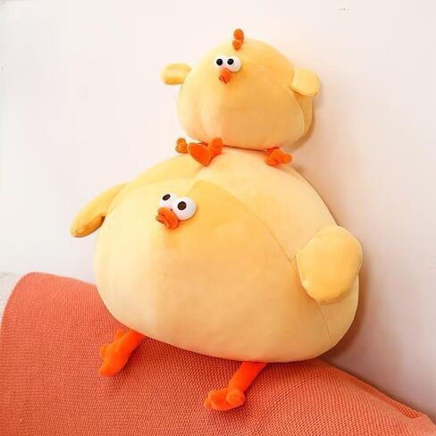 لعبة الدجاج الأصفر الفخمة ، الدجاج الدهون الباهت الحيوانات الناعمة الناعمة الدجاجة عيد ميلاد وسادة أفخم للأطفال (8.6 بوصة) in Kuwait