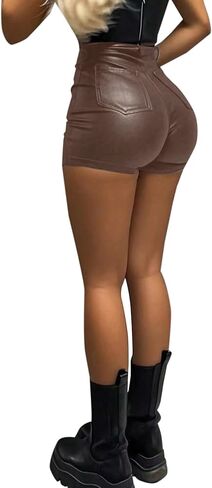 Avanova Women Faux Leather Butt Booty Lifting Shorts High Waisted Sexy Shorts in Saudi Arabia