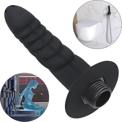 منظف ​​الدش السيليكون ذو 4 فتحات، نظام حقنة شرجية، فوهة دش مياه محمولة، مجموعة تنظيف مهبلية لشطف الشرج للرجال والنساء، أسود in Kuwait