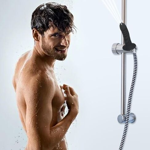 منظف ​​الدش السيليكون ذو 4 فتحات، نظام حقنة شرجية، فوهة دش مياه محمولة، مجموعة تنظيف مهبلية لشطف الشرج للرجال والنساء، أسود in Kuwait