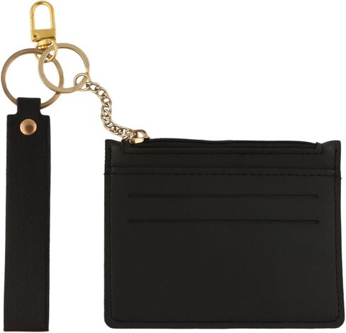 Small Wallets Woman Credit Card Holder for Women Mini Front Pocket Wallet Slim Travel Purse With Keychain(Black) in Saudi Arabia
