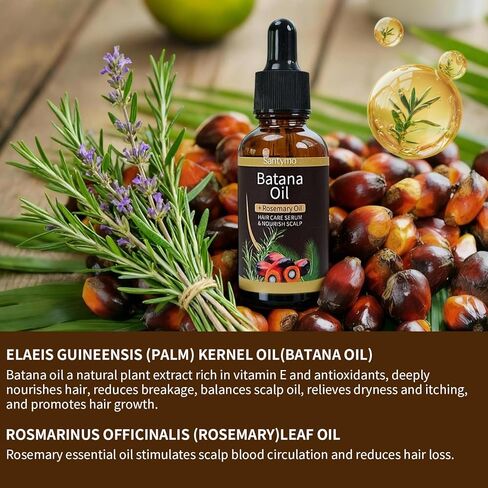 Batana & Rosemary Hair Growth Oil 2oz – Scalp Treatment & Strengthening for Growth & Loss, Thinning, Dry Scalp, Split Ends – Natural Hair Oil for Women & Men – Intensive Repair & Nourishing Formula in Saudi Arabia