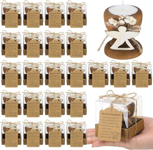 Nuanchu 24 Set Funeral Memorial Candles Holders Funeral Keepsakes Favors Memorial Candle Holders 2.4 x 2.4 Inches Celebration of Life Supplies Sympathy Gifts Service Grief Share Gifts in Saudi Arabia