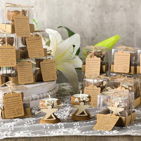 Nuanchu 24 Set Funeral Memorial Candles Holders Funeral Keepsakes Favors Memorial Candle Holders 2.4 x 2.4 Inches Celebration of Life Supplies Sympathy Gifts Service Grief Share Gifts in Saudi Arabia