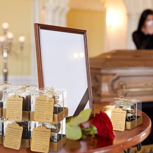 Nuanchu 24 Set Funeral Memorial Candles Holders Funeral Keepsakes Favors Memorial Candle Holders 2.4 x 2.4 Inches Celebration of Life Supplies Sympathy Gifts Service Grief Share Gifts in Saudi Arabia