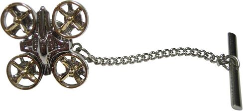 Kiola Designs Gold and Silver Toned Quadcopter Drone Tie Tack in Kuwait