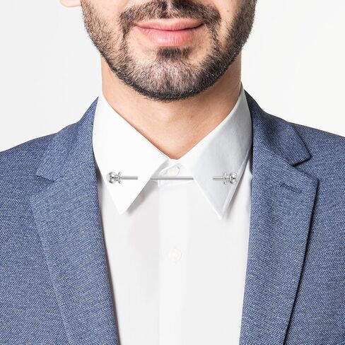 2 قطعة طوق دبوس شريط رجالي ربطة عنق قميص دبوس قميص طوق مشبك للرجال كرة نحاسية قمصان ذهبية فضية ربطة عنق مشبك كلاسيكي نحاسي الكرة الياقات شريط دبابيس مشبك طية صدر السترة بروش (2.68 بوصة / 6.8 سم) in Saudi Arabia