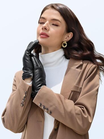 Leather Gloves for Women Winter Gloves Warm Driving Glove in Saudi Arabia