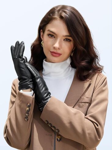 Leather Gloves for Women Winter Gloves Warm Driving Glove in Saudi Arabia