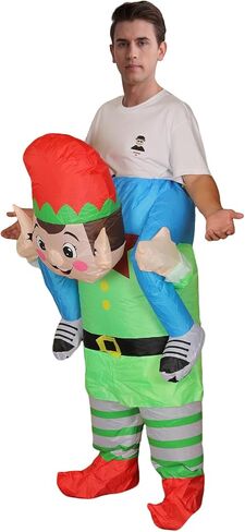 زي IHGYT HGYT Christmas Elf القابل للنفخ للبالغين - فستان فاخر مضحك لحفلات أعياد الميلاد in Kuwait
