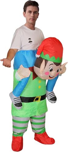 زي IHGYT HGYT Christmas Elf القابل للنفخ للبالغين - فستان فاخر مضحك لحفلات أعياد الميلاد in Kuwait