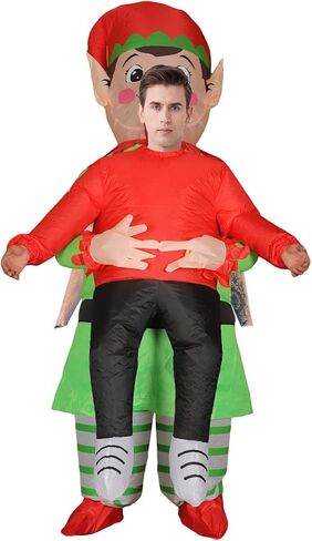 زي IHGYT HGYT Christmas Elf القابل للنفخ للبالغين - فستان فاخر مضحك لحفلات أعياد الميلاد in Kuwait