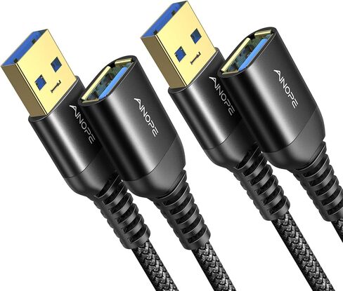 AINOPE USB Extension Cable,USB Extender,USB 3.0 Extension Cable, Male to Female Cord High Data Transfer Compatible with Webcam,USB Keyboard,Flash Drive,Hard Drive,Printer,10FT,Grey in Kuwait