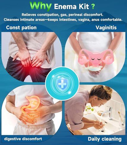 Enema Kit for Colon Cleansing Anti Back-Flow - Anal Douche with Syringe Handle and 3 Nozzle Tip - Vaginal Douche for Women/Douches for Men - 600 ml / 20.29 OZ in Saudi Arabia