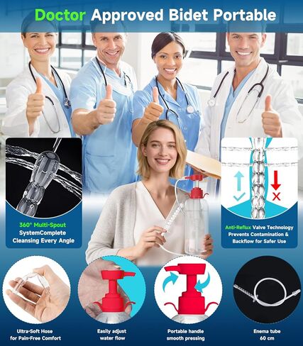 Enema Kit for Colon Cleansing Anti Back-Flow - Anal Douche with Syringe Handle and 3 Nozzle Tip - Vaginal Douche for Women/Douches for Men - 600 ml / 20.29 OZ in Saudi Arabia