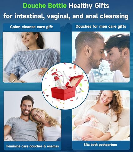 Enema Kit for Colon Cleansing Anti Back-Flow - Anal Douche with Syringe Handle and 3 Nozzle Tip - Vaginal Douche for Women/Douches for Men - 600 ml / 20.29 OZ in Saudi Arabia