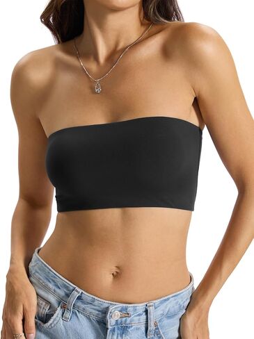 Womens Double Lined Tube Tops Crop Tank Top Non-Padded Strapless Bandeau Shirts Sexy Going Out Tops Summer 2026 in Saudi Arabia