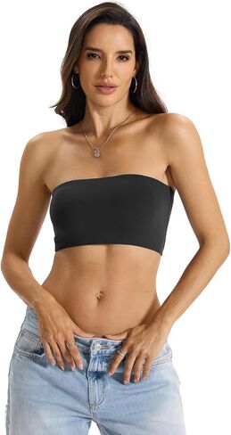 Womens Double Lined Tube Tops Crop Tank Top Non-Padded Strapless Bandeau Shirts Sexy Going Out Tops Summer 2026 in Saudi Arabia