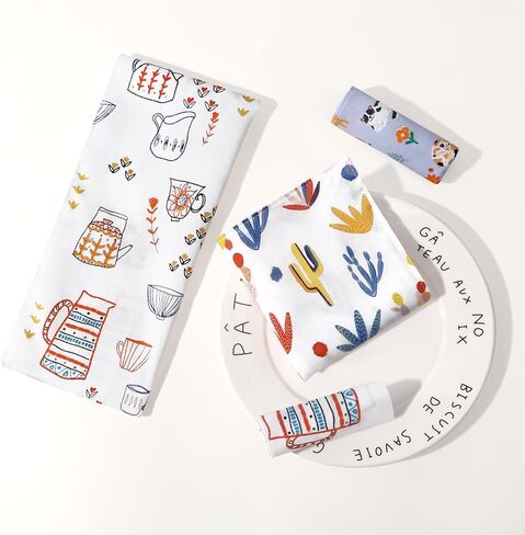 Handkerchiefs for Women, 3/6Pcs Soft Cotton Printed Women's Handkerchiefs Ladies' Floral Printing Hankies 13.78" in Saudi Arabia