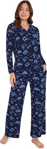 Disney Stitch 2 Pc Pajamas Set for Women, Teens, Soft Top, PJ Pants with Pockets, Lounge Set Sleepwear, for Women in Saudi Arabia