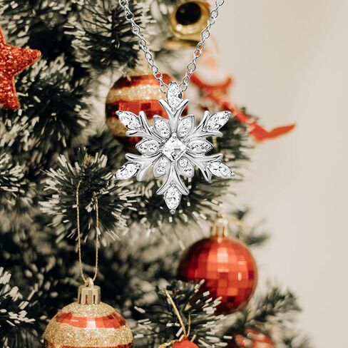 عيد الميلاد ندفة الثلج قلادة للنساء خمر الأزرق كريستال قلادة الإبداعية قلادة ندفة الثلج سترة سلسلة قلادة الشتاء عيد الميلاد حزب مهرجان الأزياء والمجوهرات in Kuwait