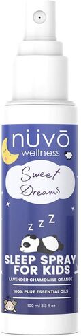 NUVO WELLNESS Pillow Spray for Kids - Room, Linen & Deep Sleep Spray Made with Therapeutic Essential Oils - Lavender, Chamomile & Orange Blend - (3.3oz) in Saudi Arabia
