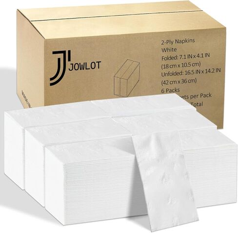 Disposable Napkins, 2-Ply 300 Count Paper Dinner Napkins, White Napkins Bulk for Wedding Party Bathroom and Everyday Use (16.2" X 15") in Saudi Arabia
