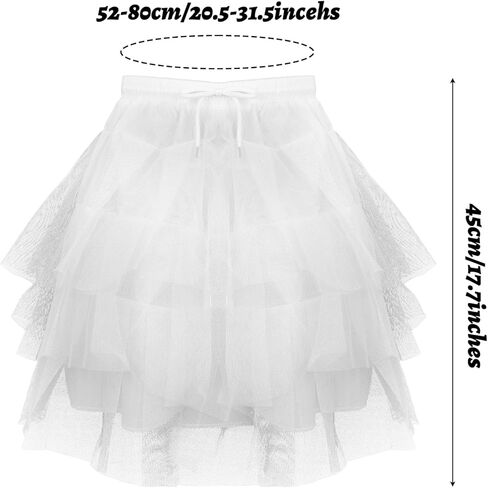 White 3 Layers Girl Petticoat Hoopless Crinoline Short Tulle Wedding Flower Girl Slip Underskirt in Kuwait
