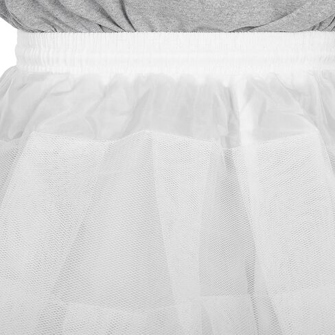 White 3 Layers Girl Petticoat Hoopless Crinoline Short Tulle Wedding Flower Girl Slip Underskirt in Kuwait