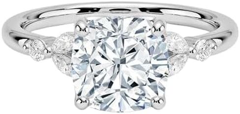 Handmade Moissanite Rings for Women, Cushion Cut 1 CT-3.5 CT Bridal/Wedding Ring, Halo Accent Diamond Anniversary Ring, Promise Rings, Birthday Gift for Wife/Her in Kuwait