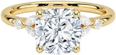 Handmade Moissanite Rings for Women, Cushion Cut 1 CT-3.5 CT Bridal/Wedding Ring, Halo Accent Diamond Anniversary Ring, Promise Rings, Birthday Gift for Wife/Her in Kuwait