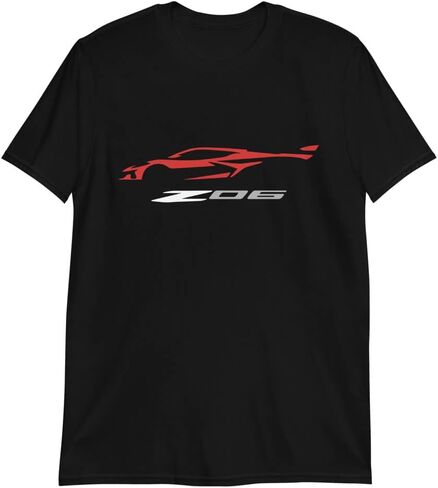 2023 Sports Car Z06 C8 Torch Red Vette Silhouette Custom T-Shirt in Saudi Arabia