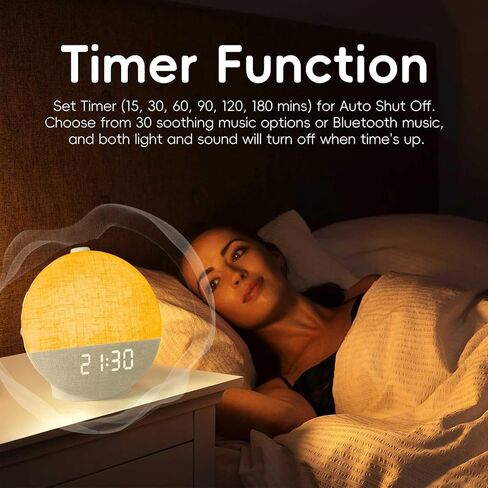 Sunrise Alarm Clock with Sound Machine, Natural Wake Up Light with Night Light, 30 Sleep Sounds, White Noise Machine Alarm Clocks for Bedrooms, Heavy Sleepers in Saudi Arabia