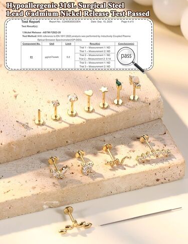 YADOCA 20G/18G/16G ترصيع الأنف بدون خيوط للنساء لا تسبب الحساسية من الفولاذ الجراحي المسطح الخلفي 14 قيراط مطلي بالذهب دفع في حلقات الأنف ترصيع تشيكوسلوفاكيا الشفاه Labret الغضروف اللولب الزنمة ثقب المجوهرات in Kuwait