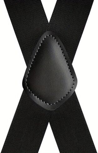 1pc Heavy Duty Big and Tall Suspenders for Men, 3.5cm Wide X-back 4 Strong Clips, Adjustable Elastic Trouser Braces Strap Belts in Saudi Arabia