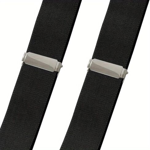 1pc Heavy Duty Big and Tall Suspenders for Men, 3.5cm Wide X-back 4 Strong Clips, Adjustable Elastic Trouser Braces Strap Belts in Saudi Arabia