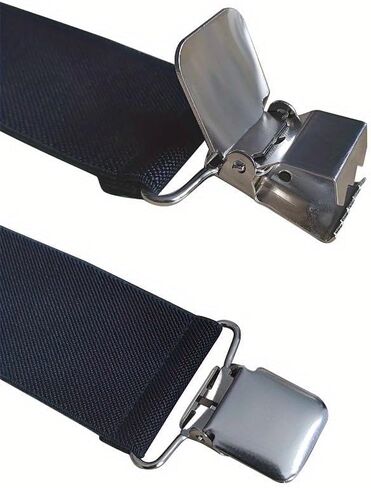 1pc Heavy Duty Big and Tall Suspenders for Men, 3.5cm Wide X-back 4 Strong Clips, Adjustable Elastic Trouser Braces Strap Belts in Saudi Arabia