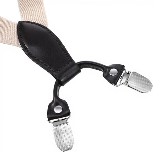 Xindojuz Toddler Suspenders for Boys, Elastic Y-Back Design Adjustable Kids Suspenders Boys Girls Toddler Baby with 4 Strong Metal Clips Heavy Duty, Beige Color, 70 (longest) ×2.54 cm) in Saudi Arabia