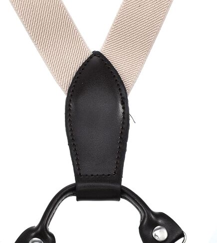 Xindojuz Toddler Suspenders for Boys, Elastic Y-Back Design Adjustable Kids Suspenders Boys Girls Toddler Baby with 4 Strong Metal Clips Heavy Duty, Beige Color, 70 (longest) ×2.54 cm) in Saudi Arabia