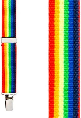 Suspender Store Kids' Rainbow Stripes Suspenders - 1-Inch Wide Elastic Straps - Sewn X-Back - 3 Sizes in Saudi Arabia