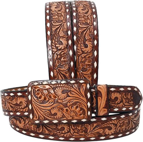 American Darling Beautifully Hand Tooled Brown Genuine American Leather Belt Men and Women Western Belt with Removable Buckle in Saudi Arabia