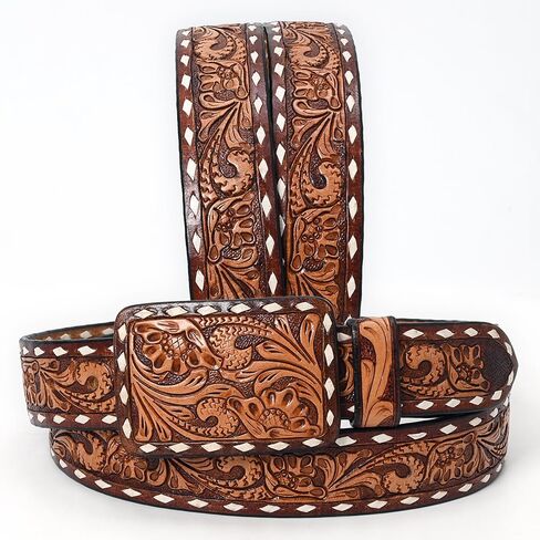 American Darling Beautifully Hand Tooled Brown Genuine American Leather Belt Men and Women Western Belt with Removable Buckle in Saudi Arabia