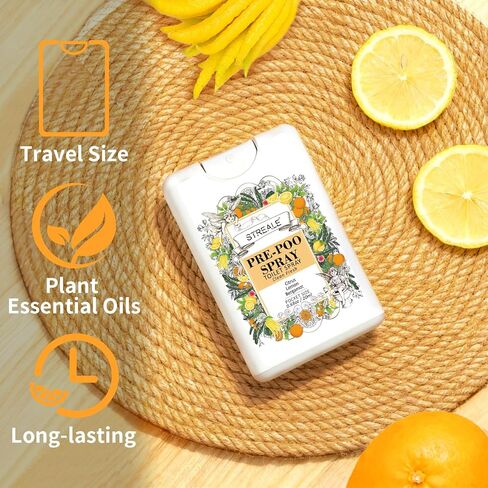 Travel Size Toilet Spray 6-Pack, Travel Essentials Toiletries, Pocket Size Pre-Poo Spray, Bathroom Odor Deodorizer, Up to 240 Uses, 6 Refreshing Scents (6-Pack, Citrus) in Saudi Arabia