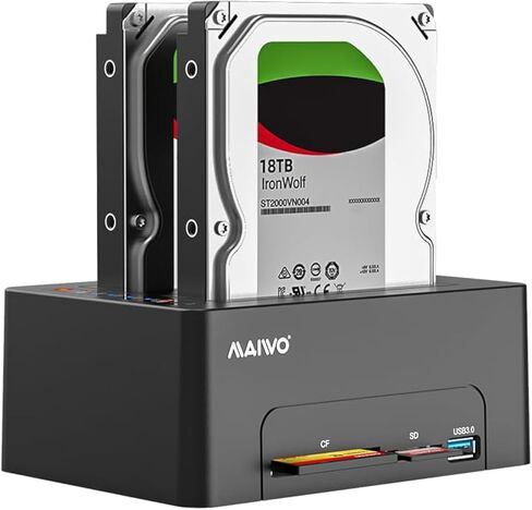 محطة إرساء محرك الأقراص الصلبة MAIWO 4 Bay USB-C مع شريحة SATA III استنساخ غير متصل لـ 2.5/3.5 بوصة SATA HDD/SSD، سعة 88 تيرابايت، ناسخ محرك الأقراص الصلبة الخارجي مع UASP in Saudi Arabia