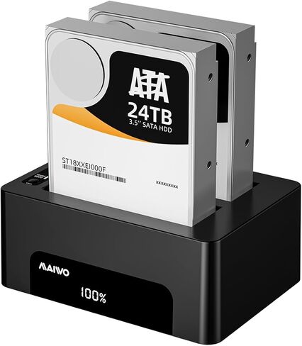 محطة إرساء محرك الأقراص الصلبة MAIWO 4 Bay USB-C مع شريحة SATA III استنساخ غير متصل لـ 2.5/3.5 بوصة SATA HDD/SSD، سعة 88 تيرابايت، ناسخ محرك الأقراص الصلبة الخارجي مع UASP in Saudi Arabia